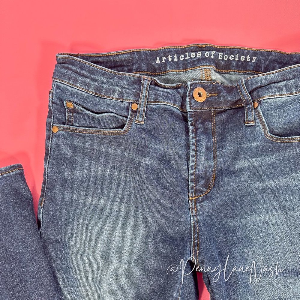 Articles of Society Mya Mid Rise Skinny Jeans Blue - Picture 6 of 13